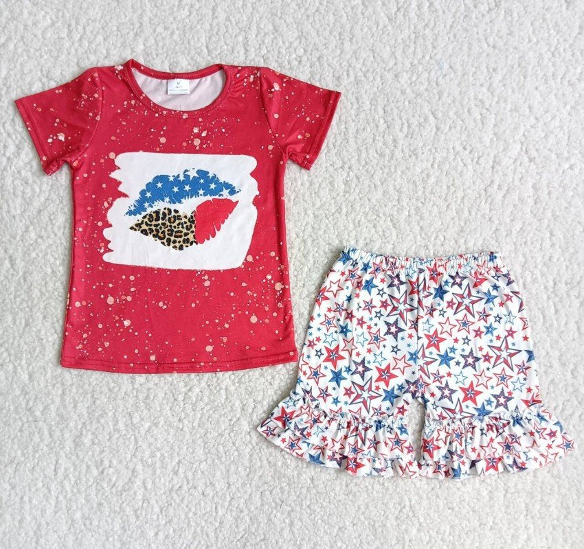 Baby Girl July 4th Lip Outfit