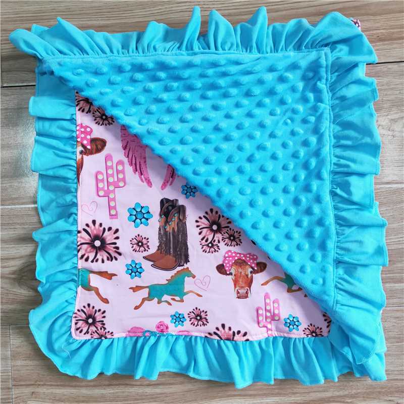 BL0009 Western Cow Baby Girl Blanket