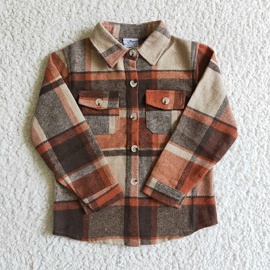 BT0061 Boy Long Sleeve Plaid Shirt