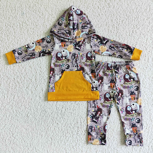 Promotion Baby Boy Kids Long Sleeves Halloween Hoodie Shirt Pants Outfit