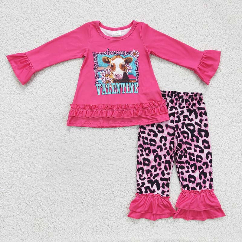 GLP0362 Be My Valentine Baby Girl Kids Leopard Pants Outfit