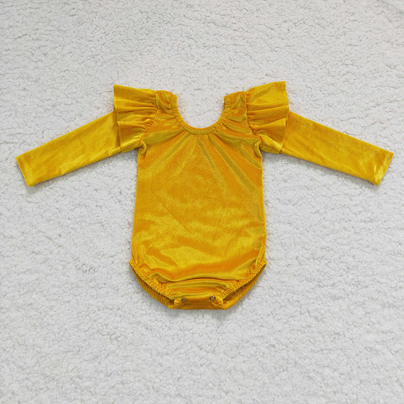 Baby Girl Velvet Long Sleeve Leotard Romper