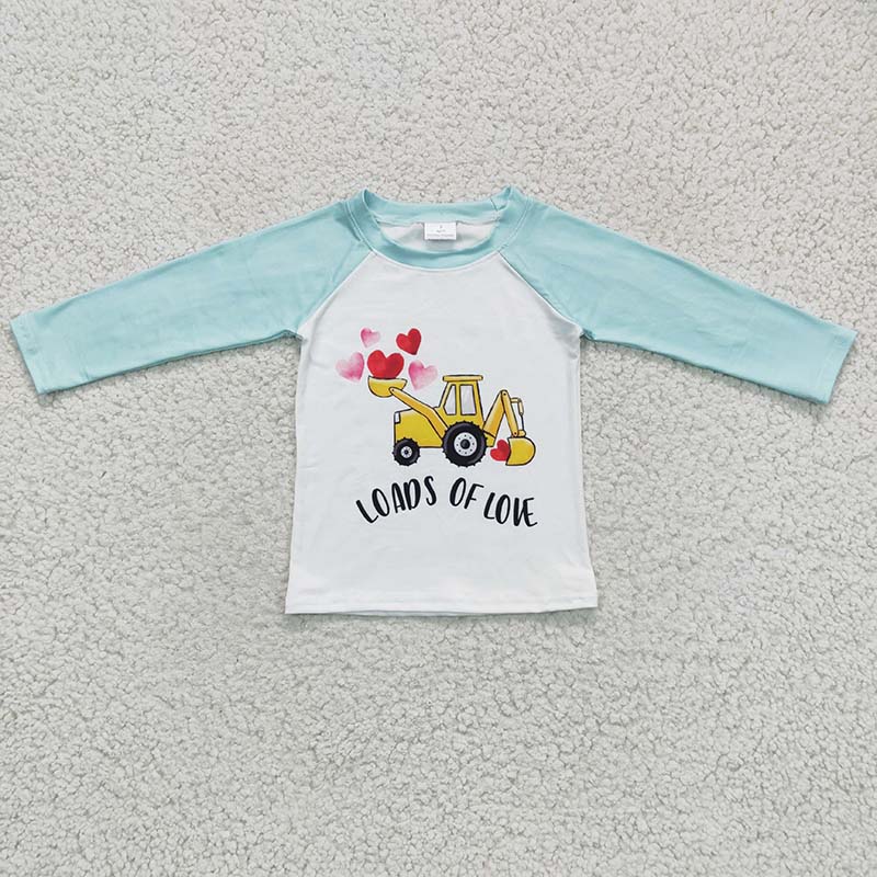 BT0122 Baby Boy Loads of love truck Valentine's Shirt