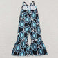 SR0369 Baby Girl Western Cow Print Sleeveless Jumpsuit