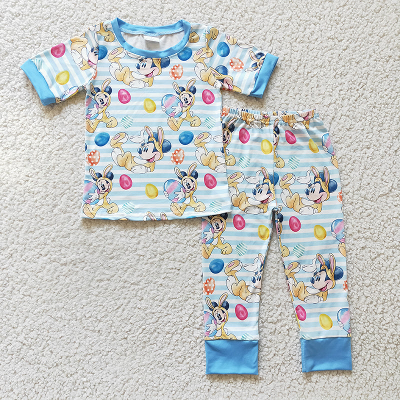 BSPO0048 Baby Boy Easter Mouse Pajamas Pants Outfit