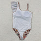 S0034 Baby Girl Western Cow Cactus Summer Swimsuit One Piece