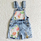 SS0022 Summer Baby Denim Peach Shorts Overalls