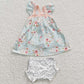 GBO0115 Baby Girl Short Sleeves Floral Bummie Summer Outfit