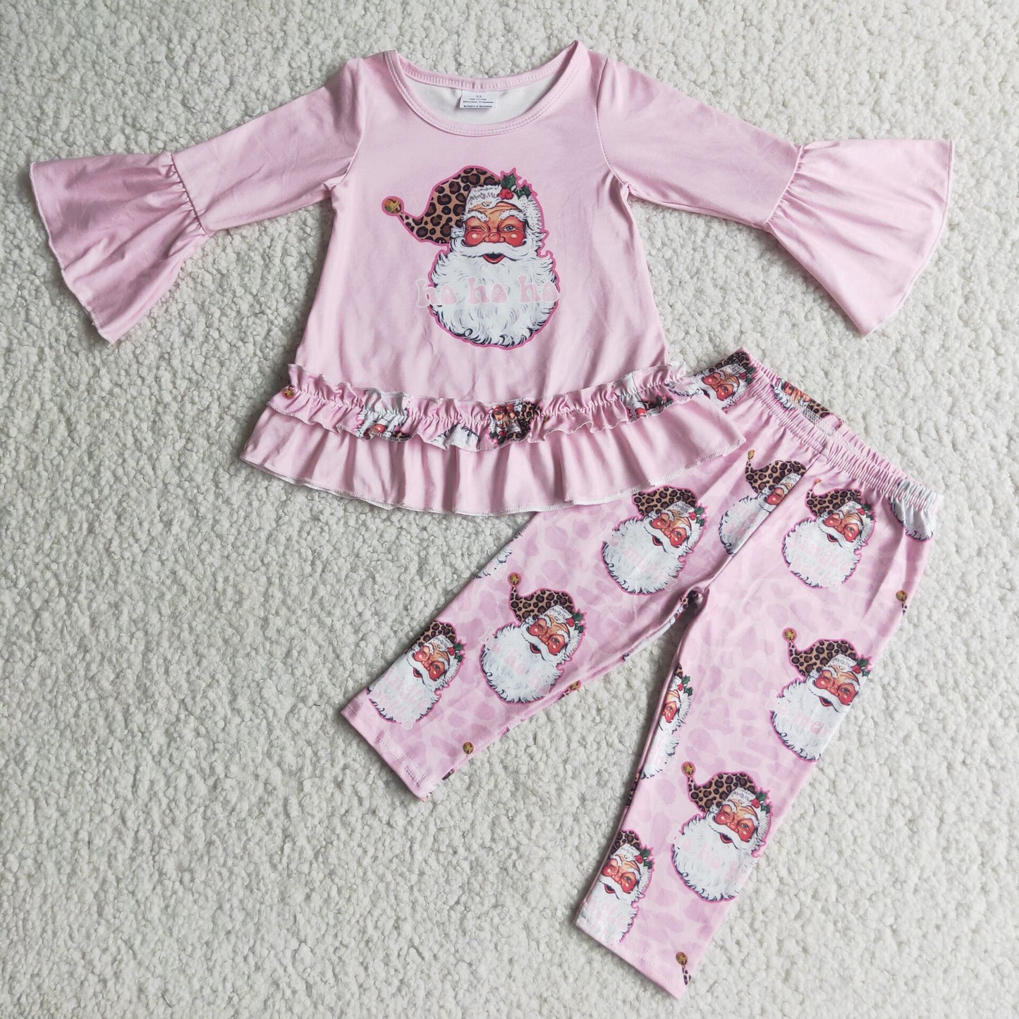Baby Girl Christmas Santa Pink Pajamas Outfit