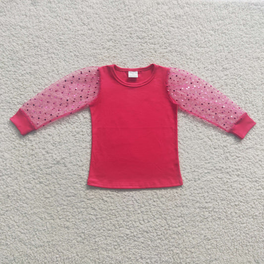 GT0176 Baby Girl Pink Long Sleeves Lace Top Shirt