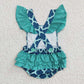 C8-1-1 Baby Girl Green Bubble Summer Romper