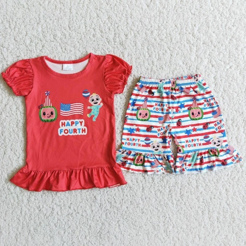 Baby Girl July 4th Baby Girl Red Outfit