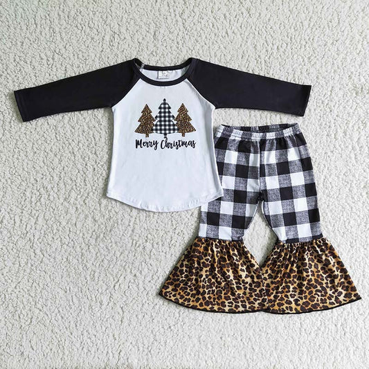 6 B8-18 Baby Girl Christmas Three Trees Outfit