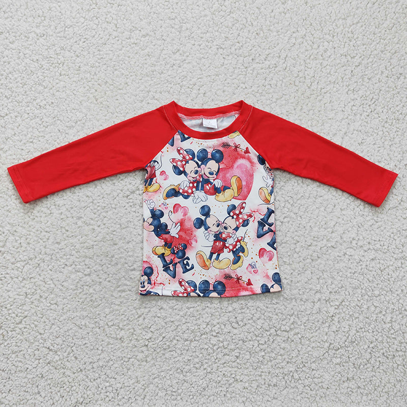 BT0157 Baby Boy Love Heart Red Long Sleeves Valentine's Shirt