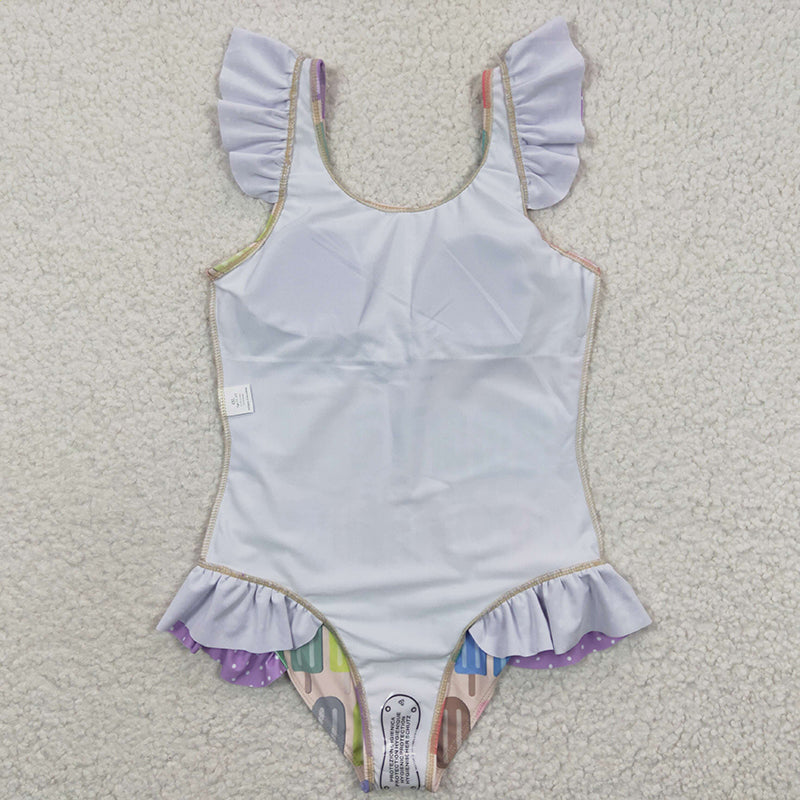 S0079 Baby Girl Popstick Short Sleeves One Piece Swimsuit