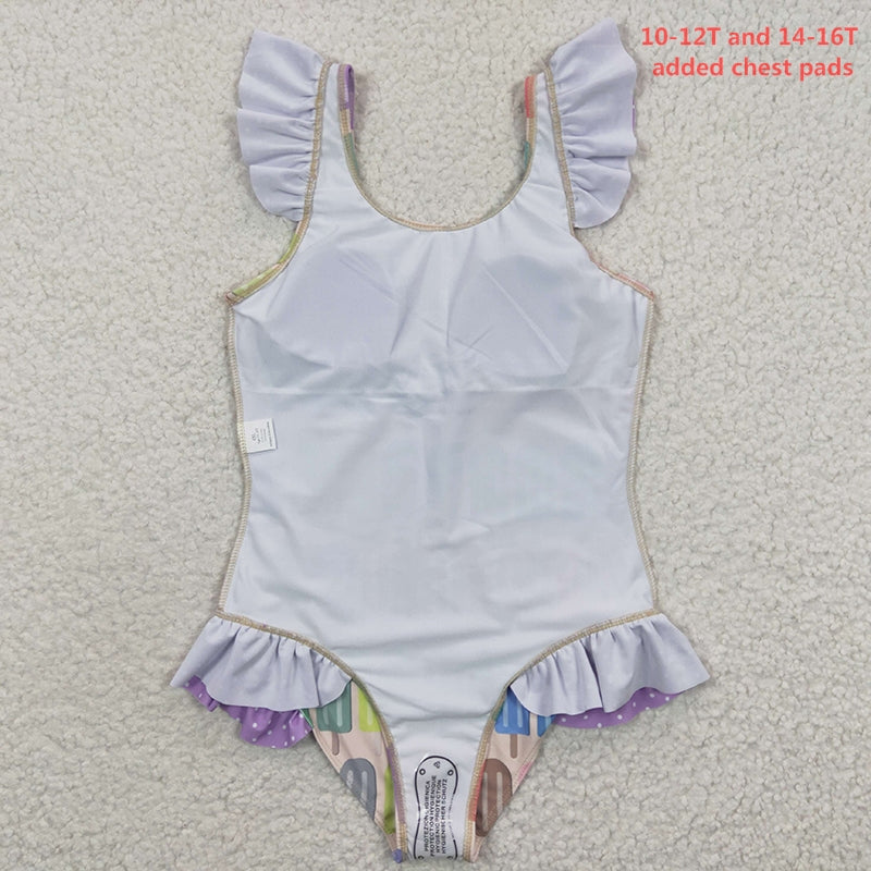 S0079 Baby Girl Popstick Short Sleeves One Piece Swimsuit