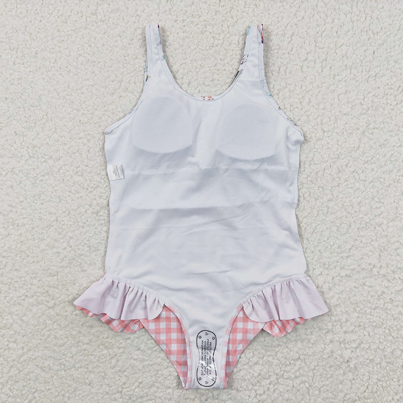 S0118 Baby Girl Western Horse Sleeveless One Piece Swimsuit