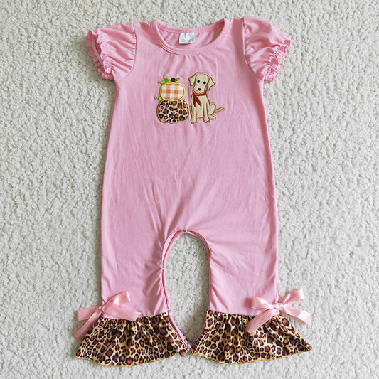 SR0068 Baby Girl Embroidery Pumpkin Romper