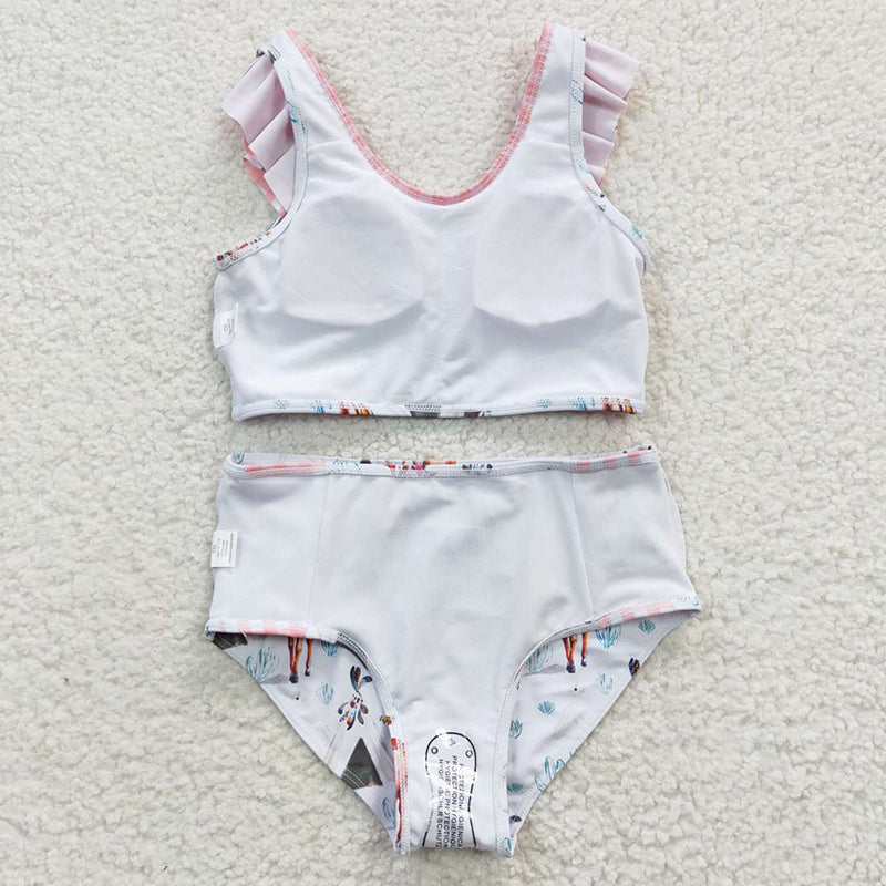 S0117 Baby Girl Western Horse Swimsuit Summer Bathing Suit Outfit