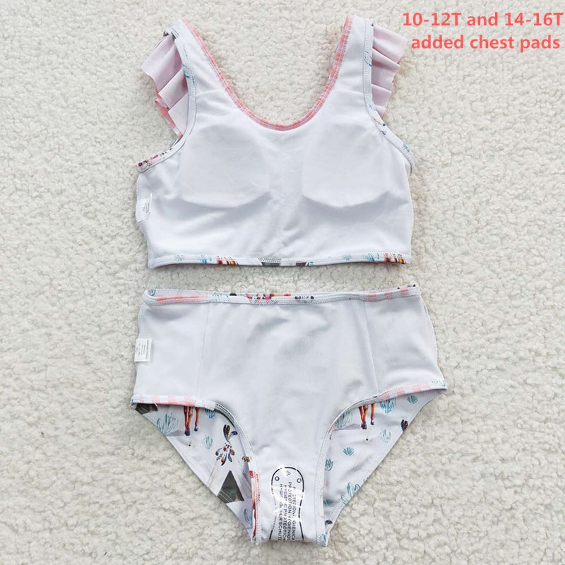 S0117 Baby Girl Western Horse Swimsuit Summer Bathing Suit Outfit