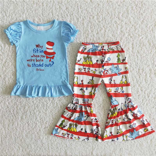 Baby Girls Blue Animals Bell Set