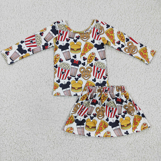 GLD0161 Baby Girl Kids Cartoon Skirt Outfit