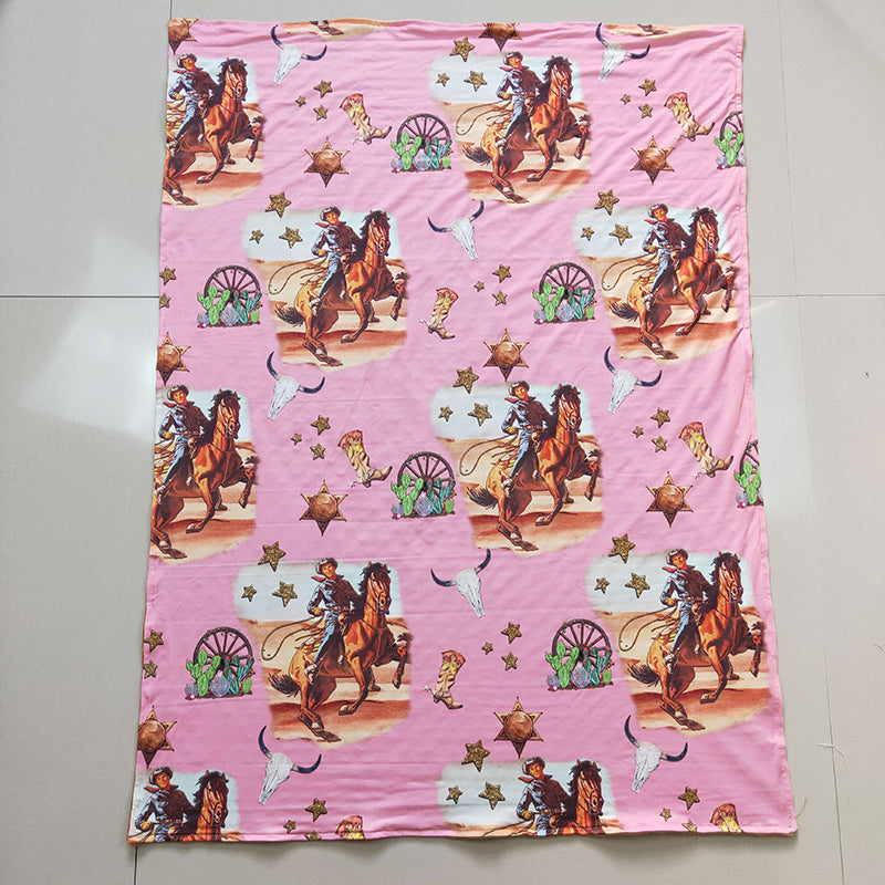 BL0035 Baby Kids Western Horse Blanket