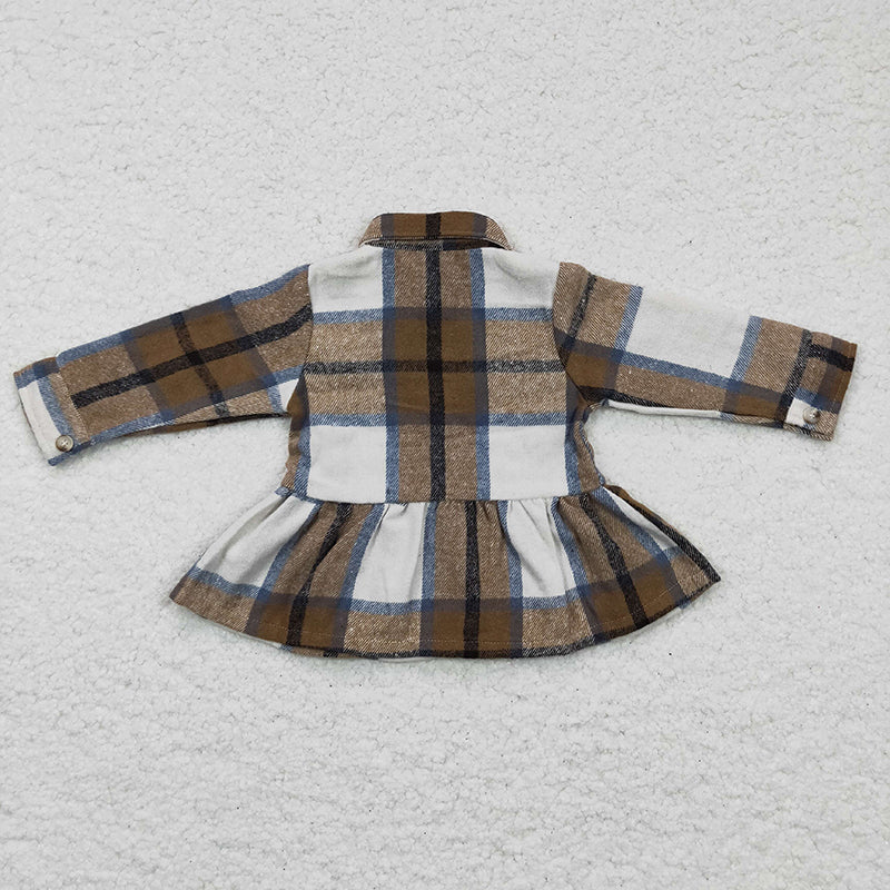 GT0089 Baby Girl Kids Plaid Flannel Top