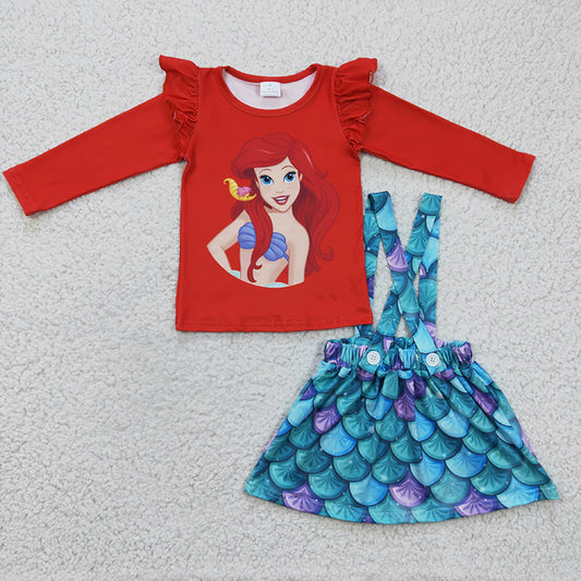 GLD0175 Baby Girl Kids Mermaid Skirt Outfit