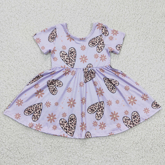 GSD0213 Baby Girl Leopard Heart Valentine's Twirl Dress