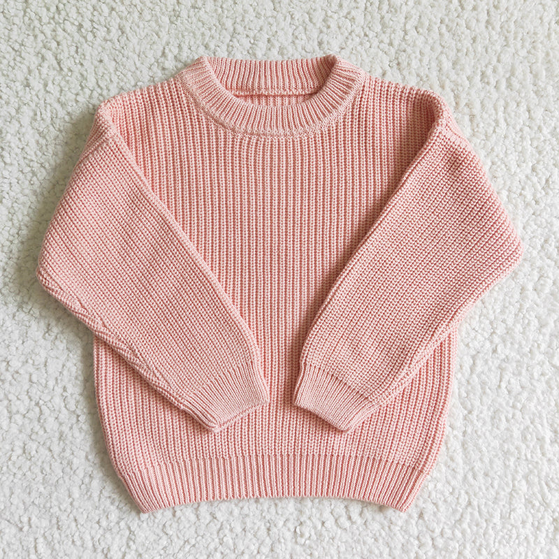 GT0036 Kids Pink Cotton Fall Winter Sweater