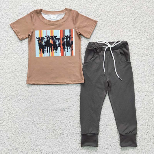 BSPO0064 Baby Boy Kids Western Cow Pocket Pants Outfit