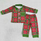 GLP0138 Christmas Baby Girl Red Green Plaid Sleepwear Set