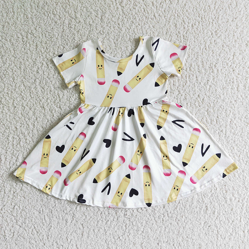 GSD0089 Baby Girl Summer School Pencil Twirl Dress