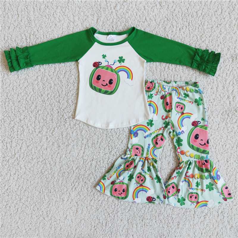 St. Patrick's Day Green Clover Bell Outfit