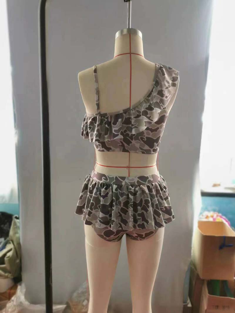 S0078 Baby Girl Camo Swimsuit Outfit