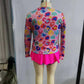 S0062 Baby Girl Long Sleeves Leopard Swimsuit Skirt Shorts Summer Outfit