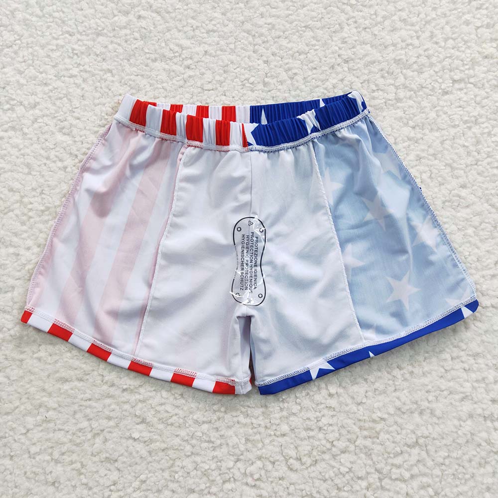 S0089 Baby Boy July 4th Star Striped Swim Trunks Shorts