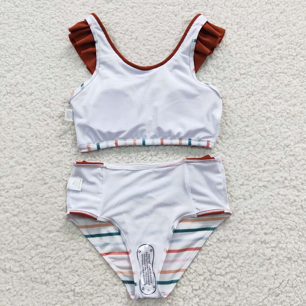 S0082 Baby Girl Striped Swimsuit Summer Outfit