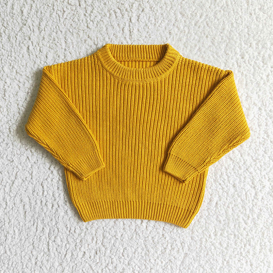 GT0034 Kids Mustard cotton Fall Winter Sweater