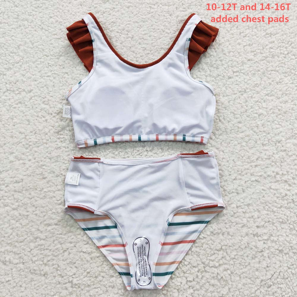 S0082 Baby Girl Striped Swimsuit Summer Outfit