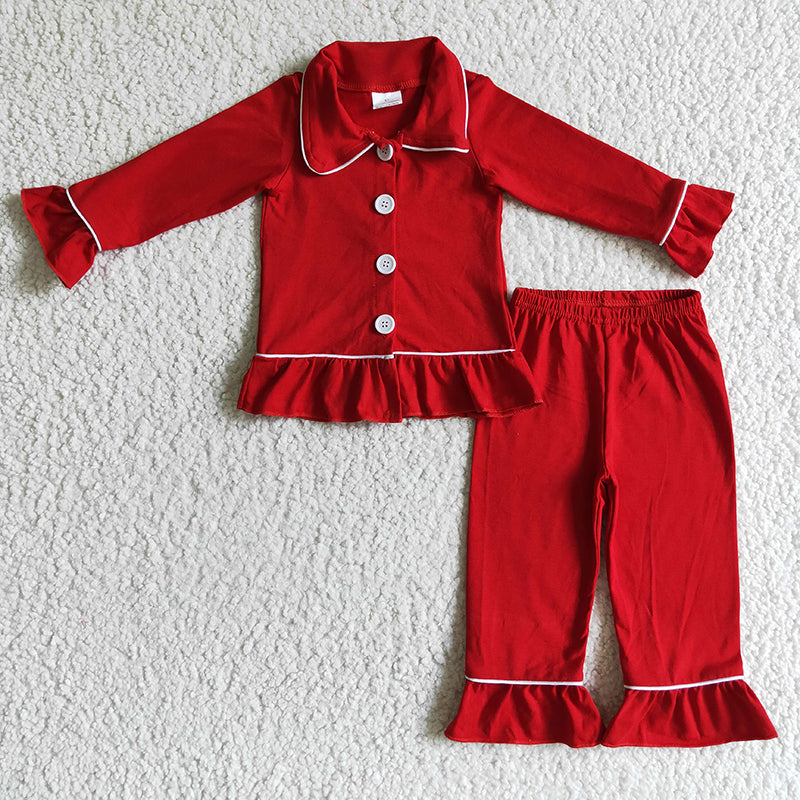 BLP0036 Baby Boy Red Cotton Christmas Pajamas Sleepwear