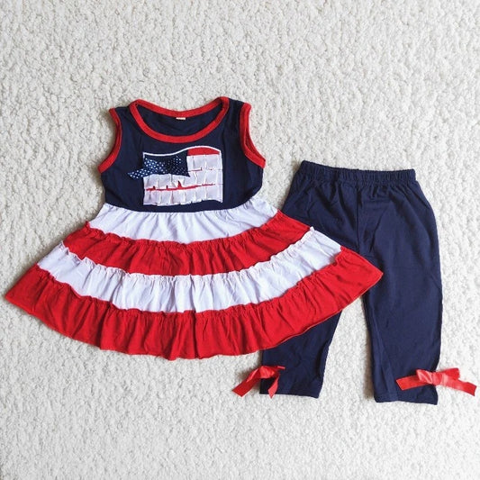 Baby Girl Embroidery July 4th Baby Girl Outfit