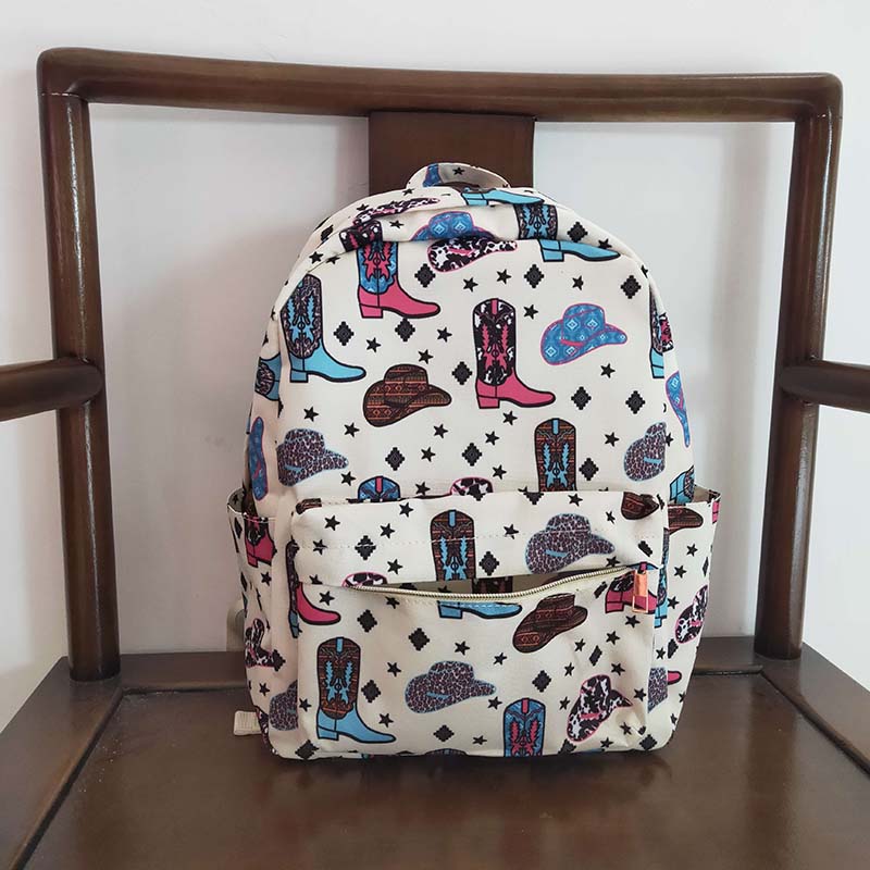 BA0045 Baby Kids Western Boots Hats back to school Bag Backpack