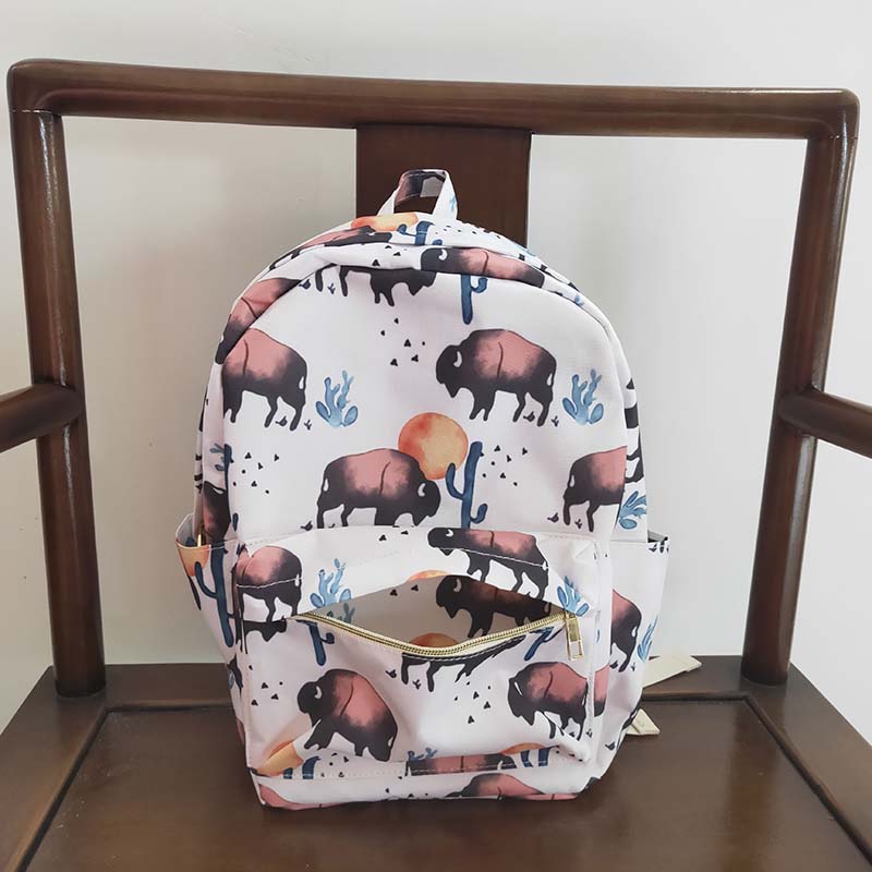 BA0043 Baby Kids Western Cow back to school Bag Backpack