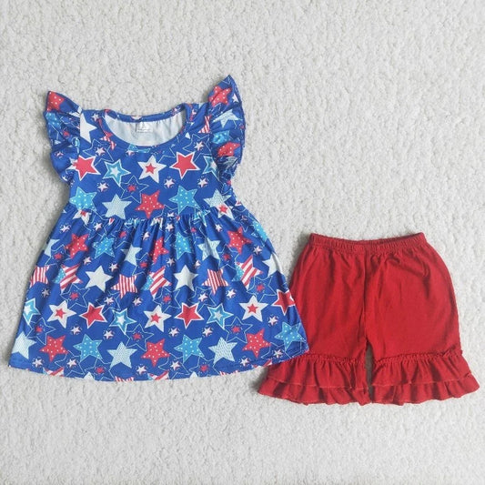 Baby Girl July 4th Summer Stars Outfit