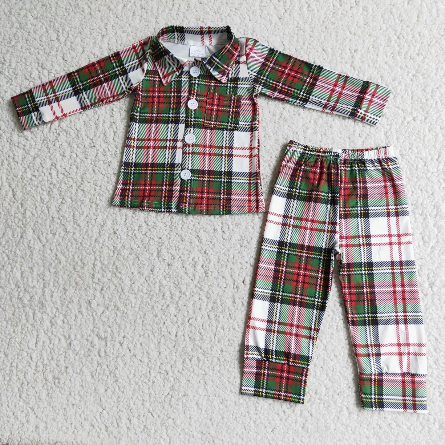 6 B2-4 Christmas Baby Girl Plaid Sleepwear Set