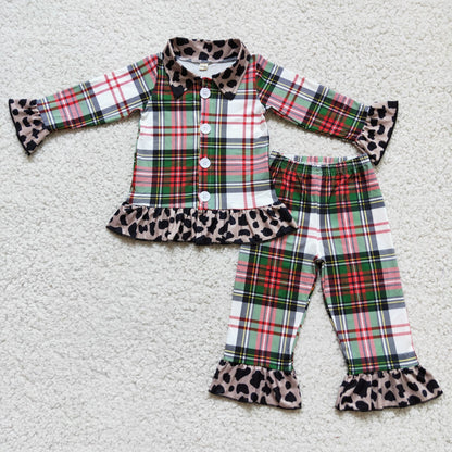 6 B2-4 Christmas Baby Girl Plaid Sleepwear Set