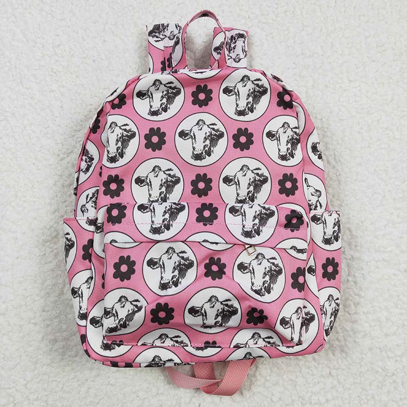 BA0035 Baby Kids Western Cow Flower back to school Bag Backpack