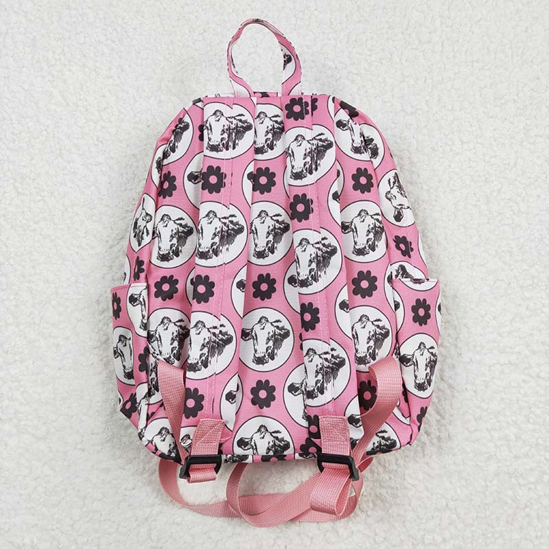 BA0035 Baby Kids Western Cow Flower back to school Bag Backpack